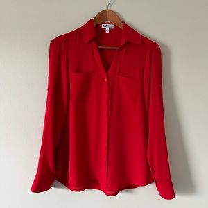 Express Button Down Sheer Shirt